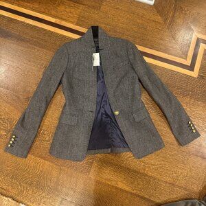 [NWT] J. Crew Regents Blazer in Gray Plaid Wool | Size 0